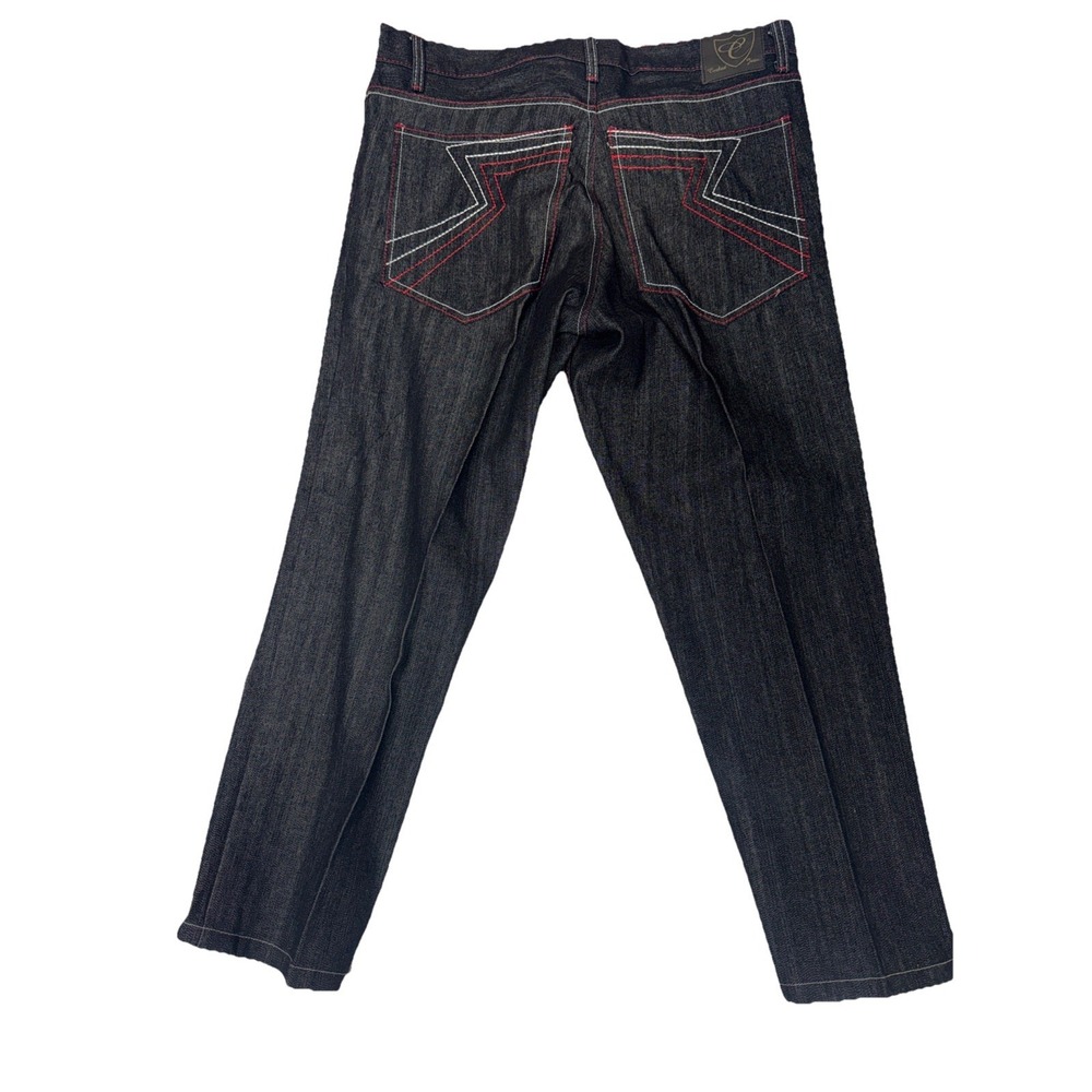 Corked Jeans‎ Shorts Mens 40x28 Black Denim Embroidered Pockets 100% Cotton - Picture 3 of 8
